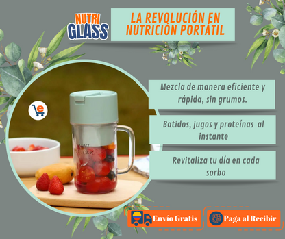 MINI LICUADORA NUTRI GLASS VASO PORTATIL